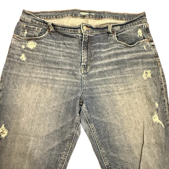 Gap Womens Boyfriend mid-rise jeans, distressed, stretch, Size 14 - Picture 3 of 6